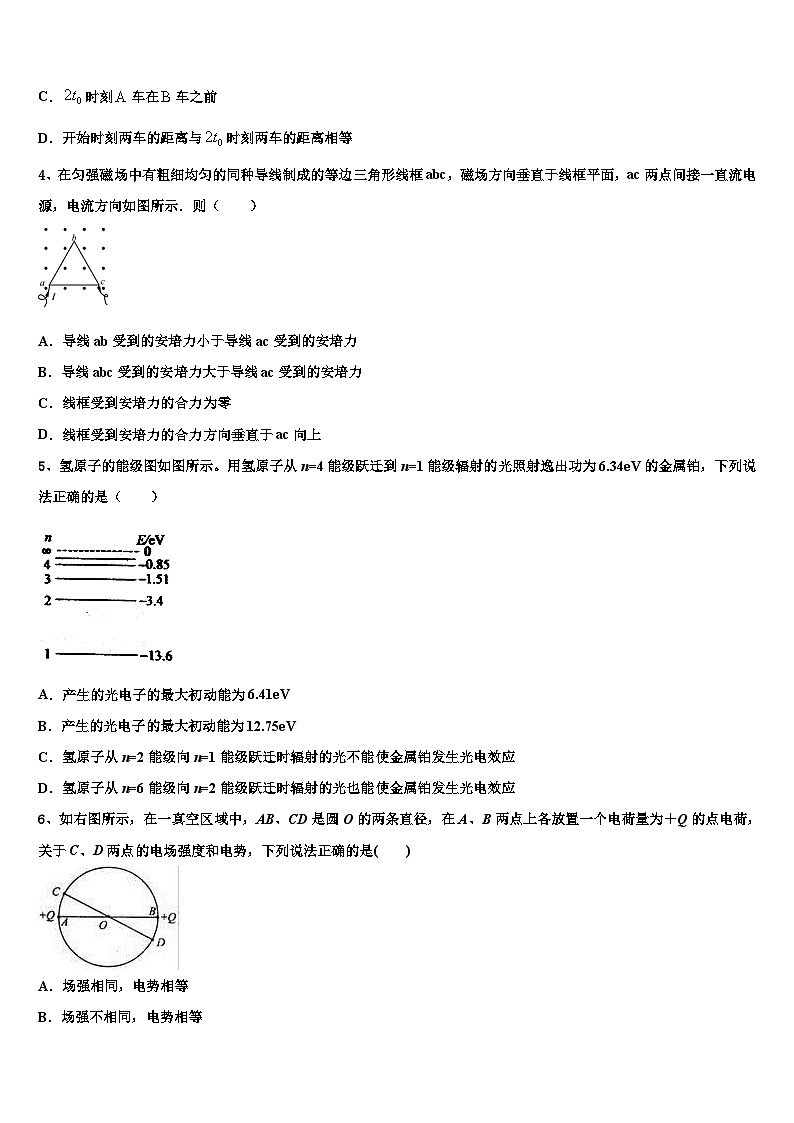 2026届浙江七彩阳光联盟高考物理三模试卷含解析第2页