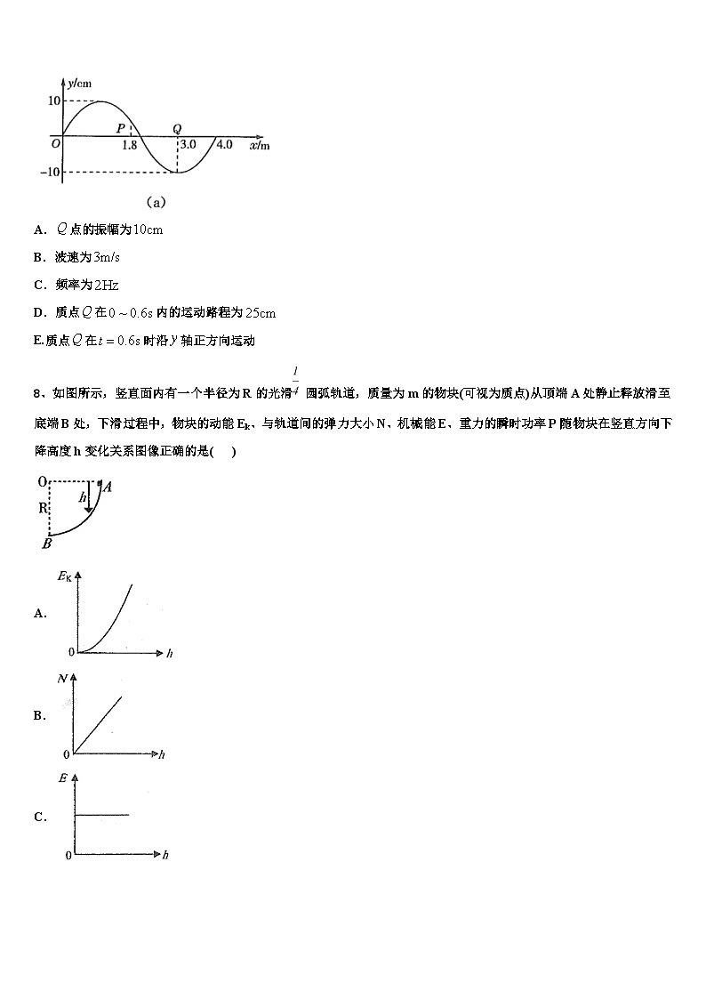 2026届浙江省衢州市五校高考物理一模试卷含解析第3页