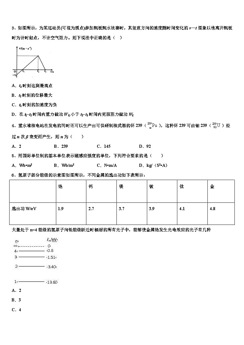 2026届浙江省宁波市第七中学高考物理押题试卷含解析第2页