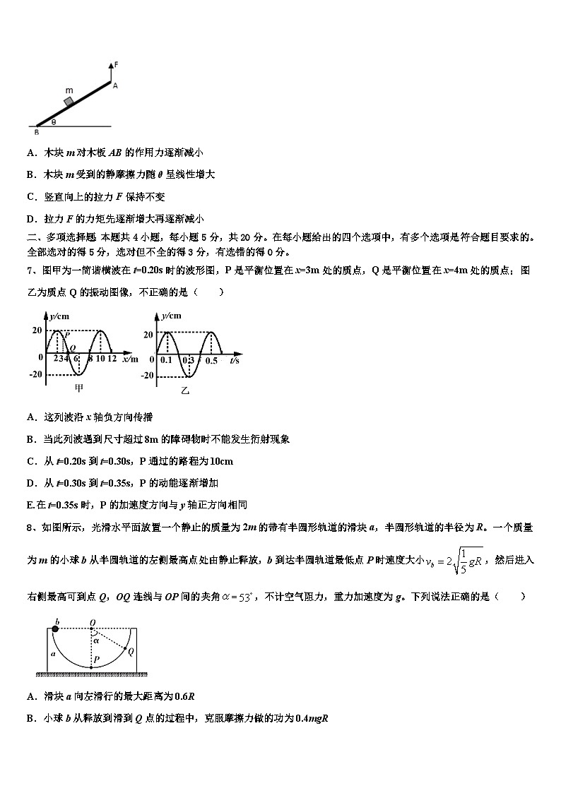2026届浙江省宁波市六校联考高考物理五模试卷含解析第3页