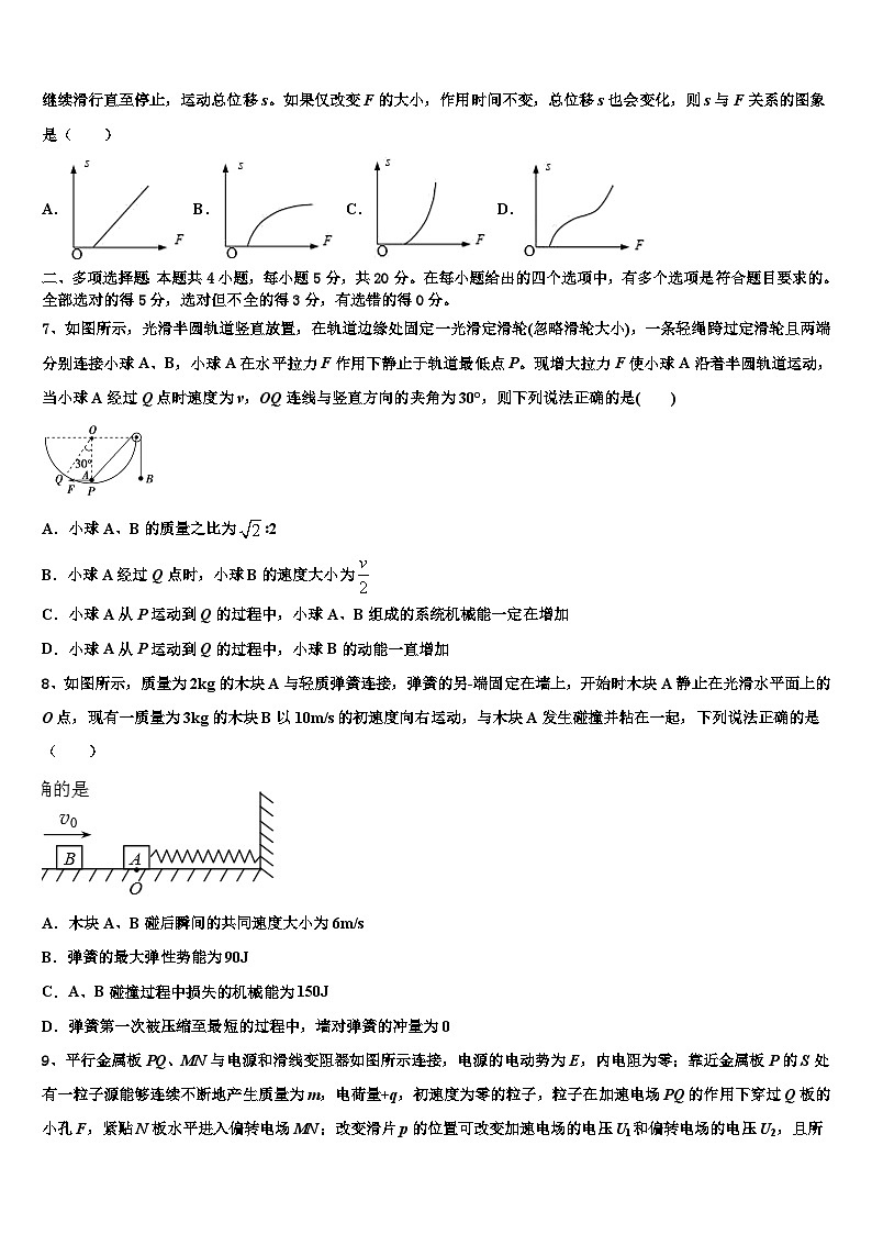 2026届浙江省普通高等学校高三最后一模物理试题含解析第3页