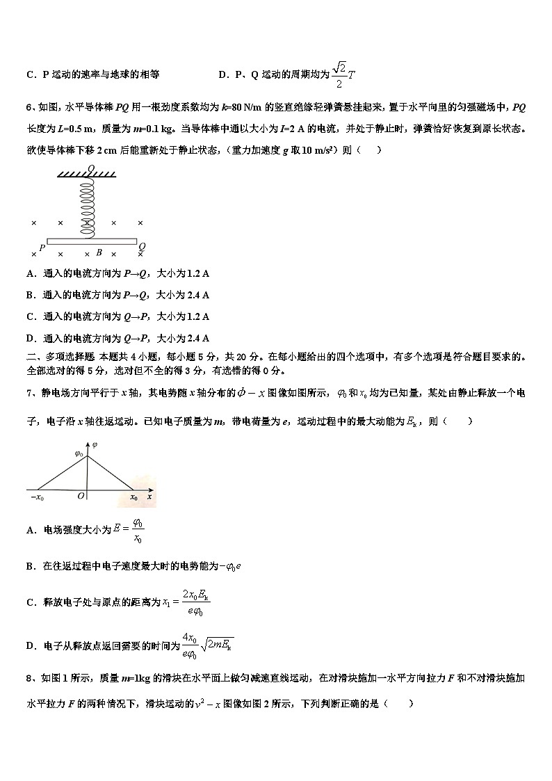 2026届浙江省慈溪市六校高考临考冲刺物理试卷含解析第3页