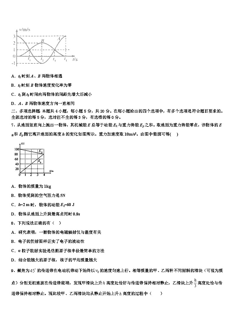 2026届浙江省杭州市浙大附中高考仿真卷物理试题含解析第3页