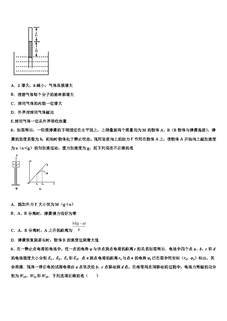 2026届浙江省杭州市重点中学高考考前提分物理仿真卷含解析第3页