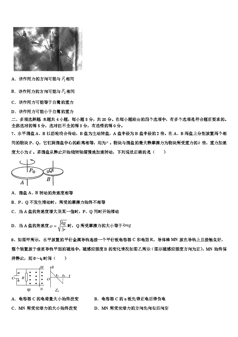 2026届浙江省嘉兴市高中名校高考考前模拟物理试题含解析第3页
