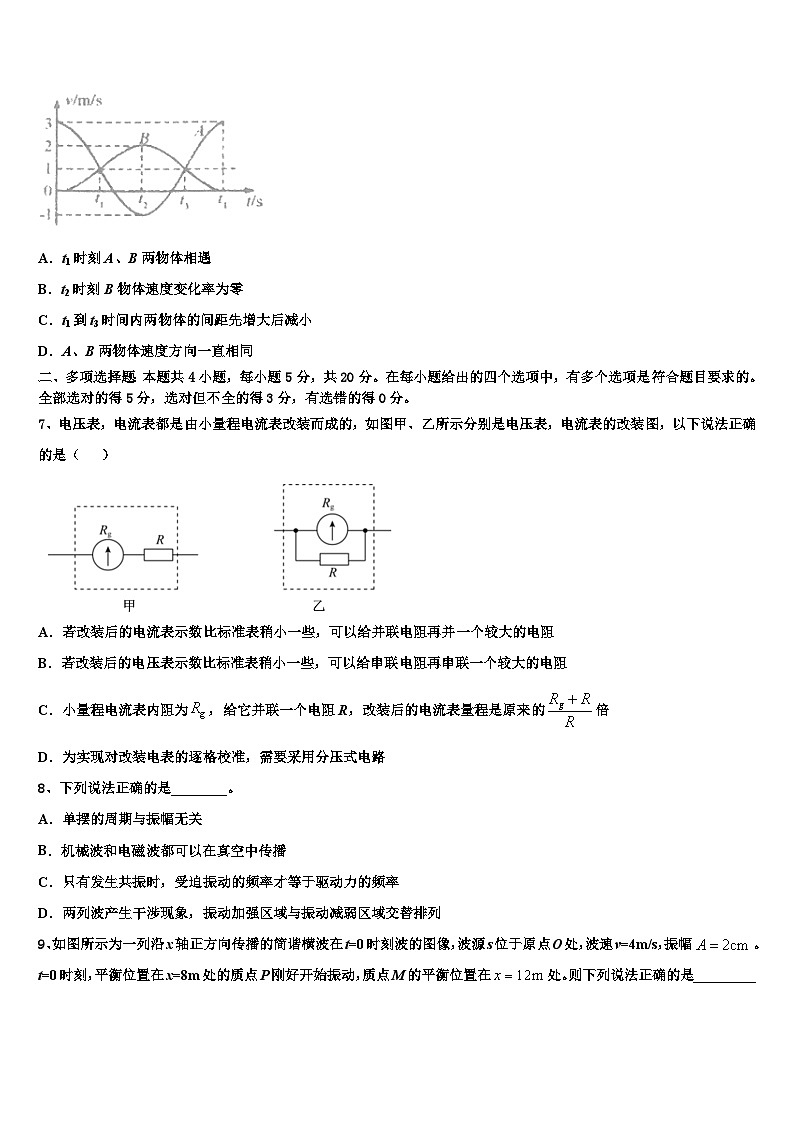 2026届浙江省嘉兴市七校高三（最后冲刺）物理试卷含解析第3页