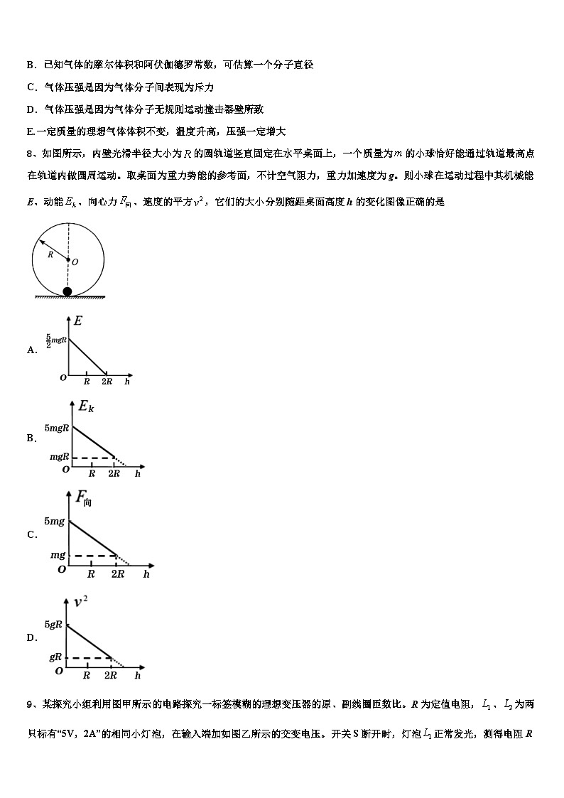2026届浙江省乐清市乐成公立寄宿学校高三第二次调研物理试卷含解析第3页