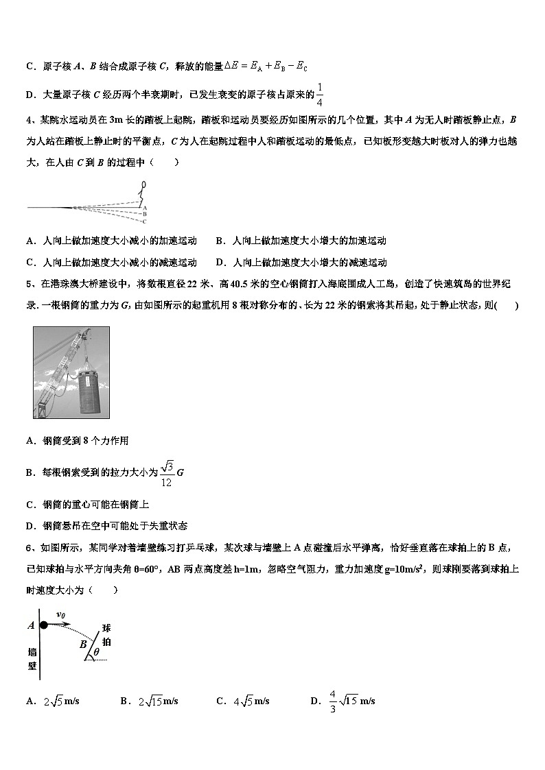 2026届浙江省杭州七县高三第六次模拟考试物理试卷含解析第2页