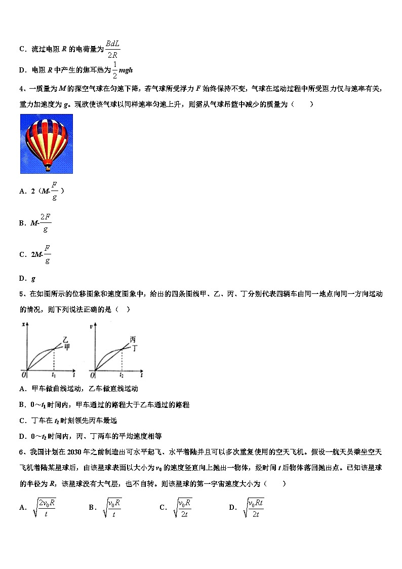2026届浙江省杭州地区七校联考高三第一次调研测试物理试卷含解析第2页