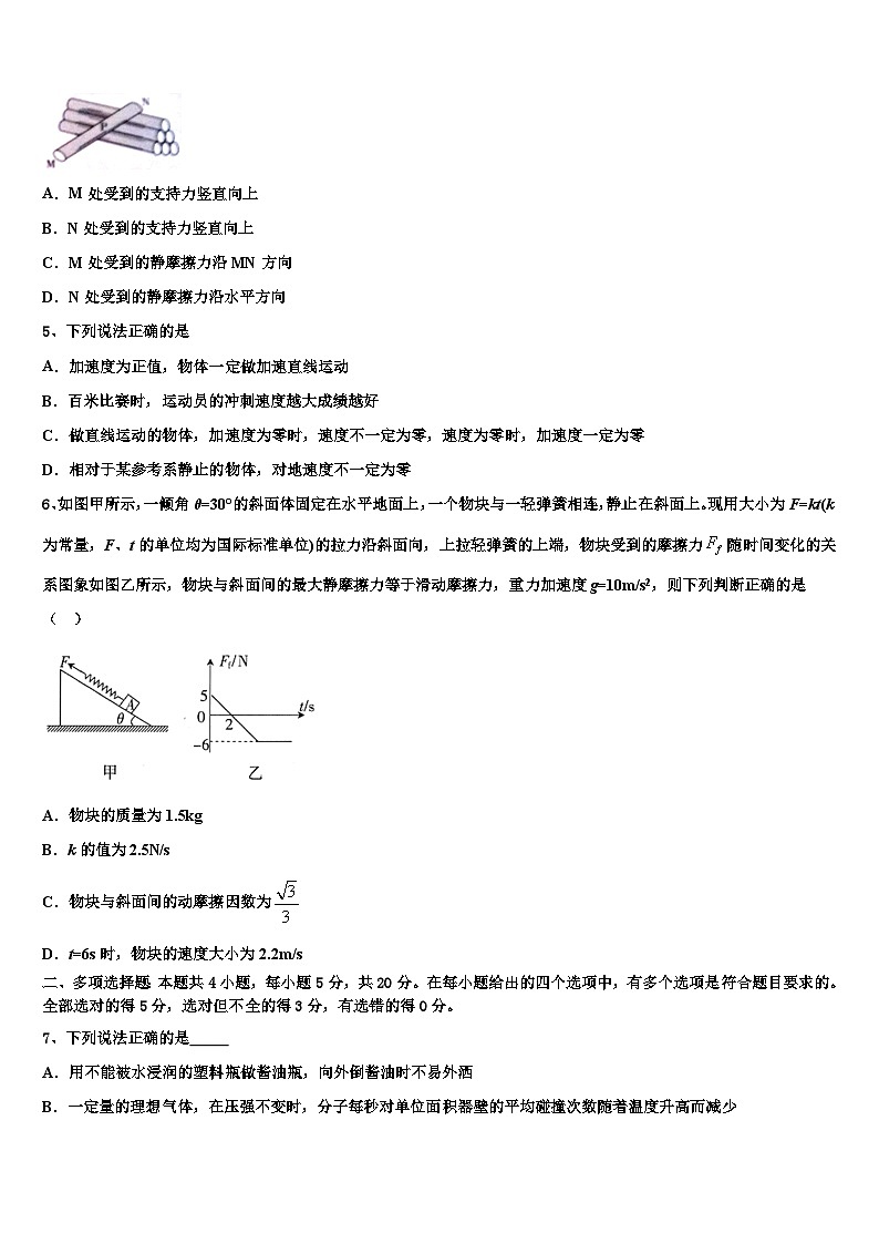 2026届浙江省普通高校高三下第一次测试物理试题含解析第2页