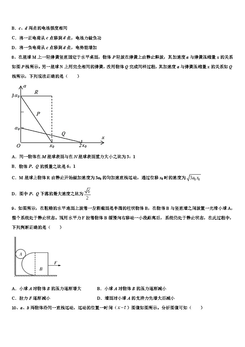 2026届浙江省普通高中高三第六次模拟考试物理试卷含解析第3页