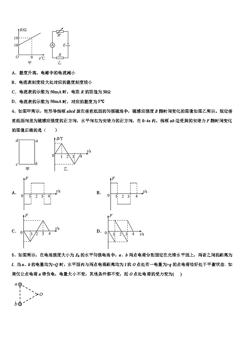 2026届浙江省宁波市六校联考高三第一次模拟考试物理试卷含解析第2页