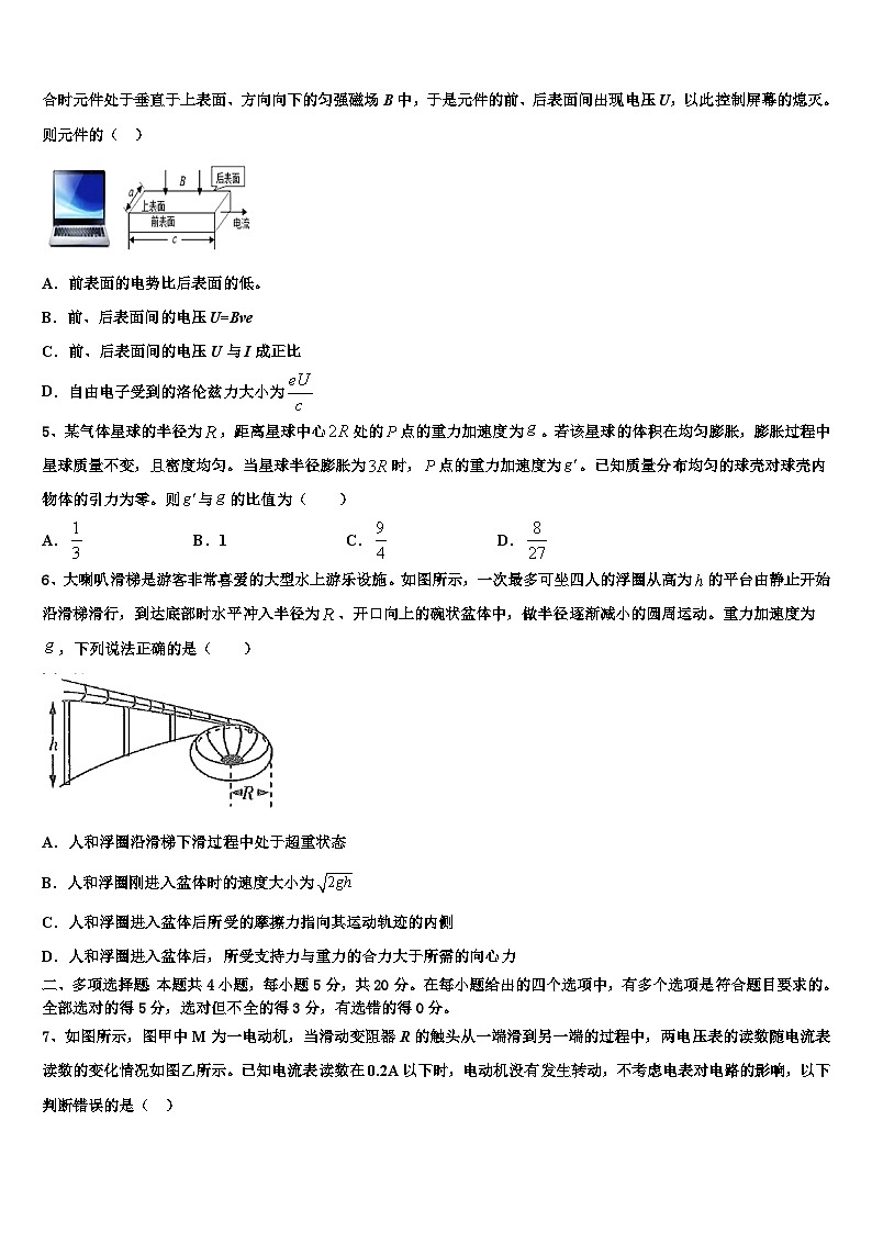 2026届浙江省宁波市金兰教育合作组织高三3月份第一次模拟考试物理试卷含解析第2页