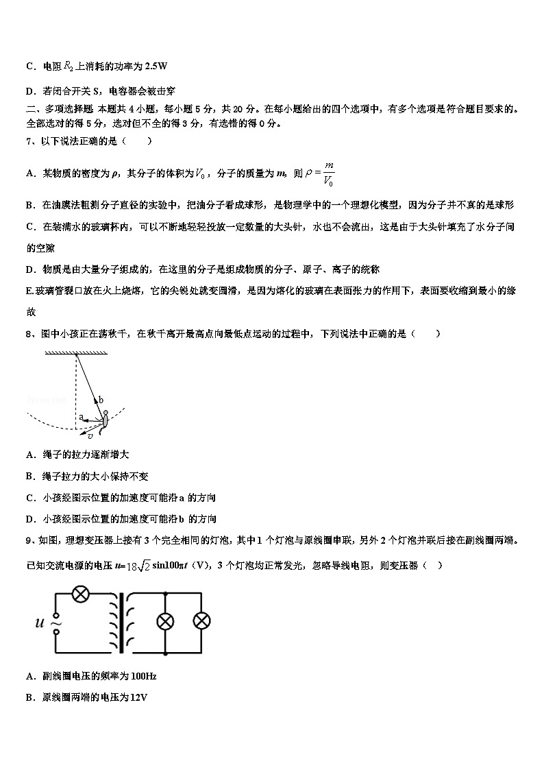 2026届浙江省“温州八校”高三下学期第五次调研考试物理试题含解析第3页