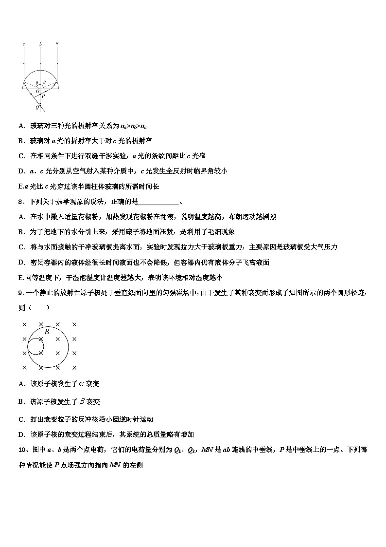 2026届肇庆市高三第三次测评物理试卷含解析第3页
