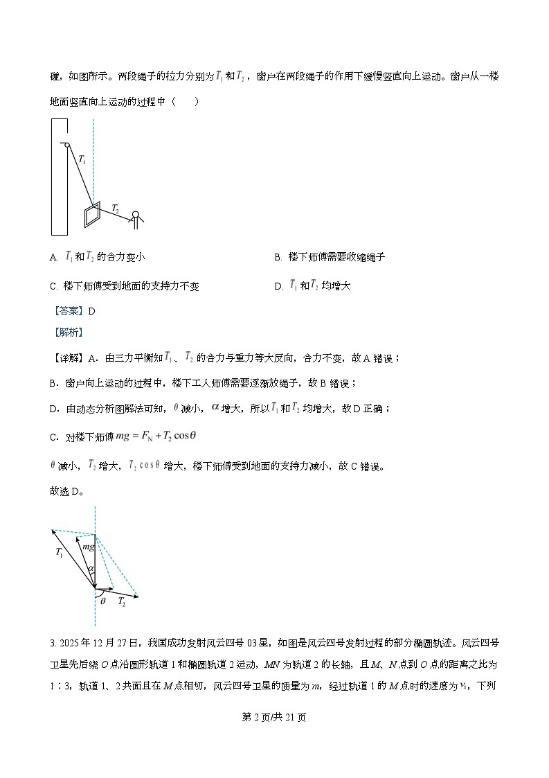 湖南省怀化市2026届高三下学期一模物理试题 Word版含解析第2页