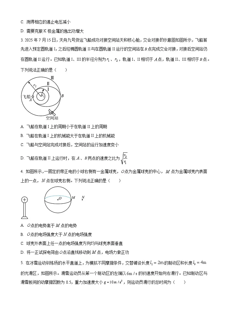 山东省济宁市2026届高三下学期一模物理试卷（原卷版）第2页