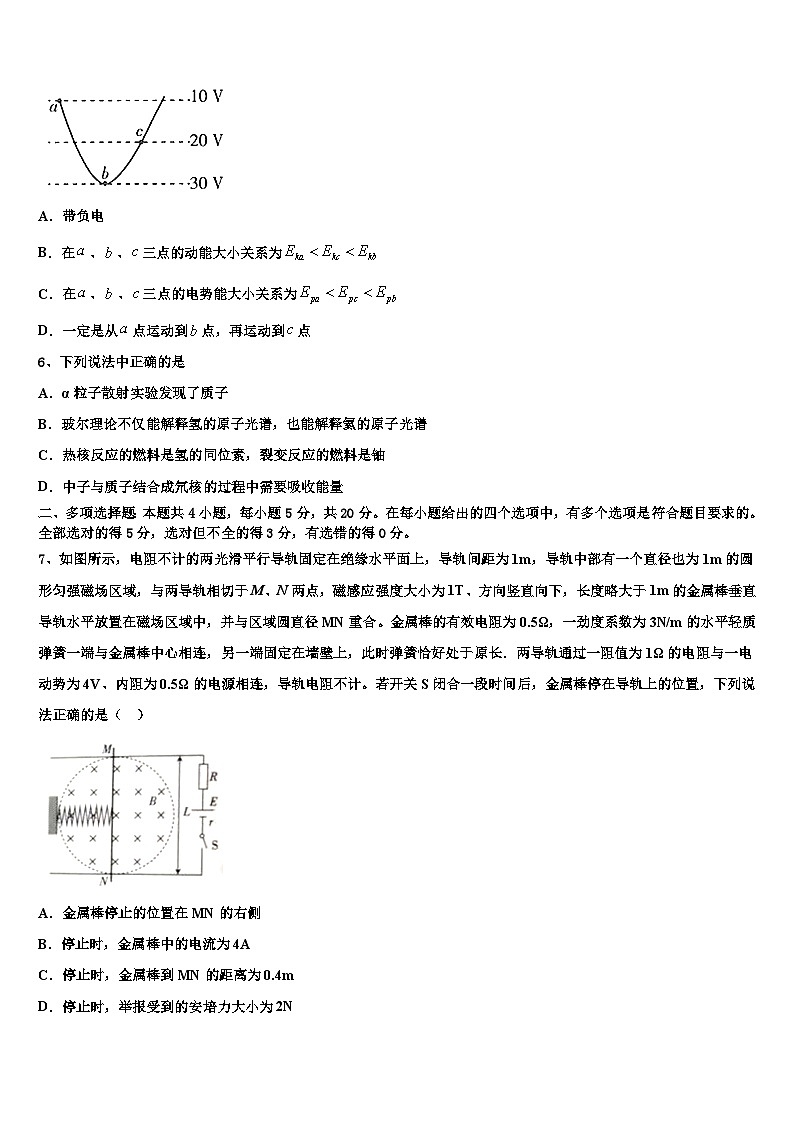 2026届浙江省温州市十五校联合体高考仿真模拟物理试卷含解析第3页