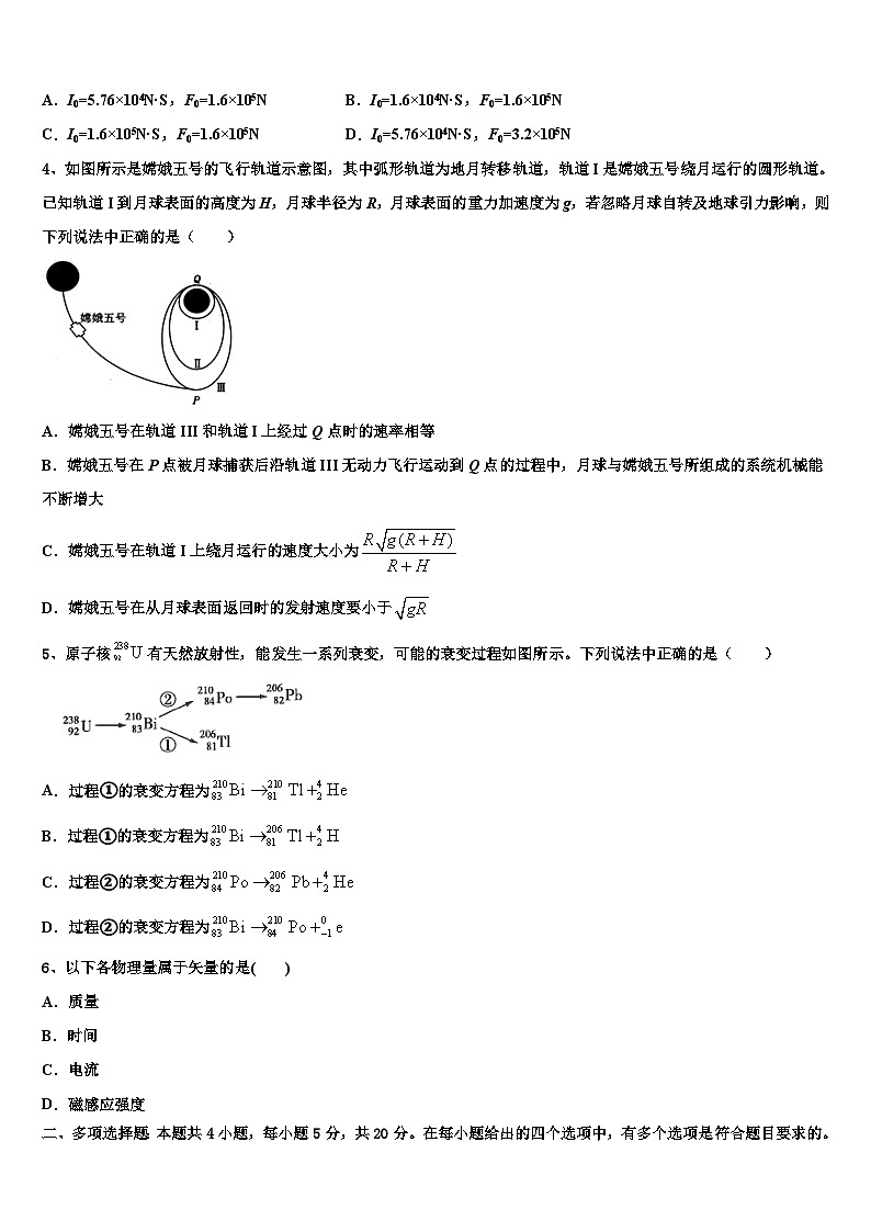 2026届浙江省瑞安市四校高考压轴卷物理试卷含解析第2页
