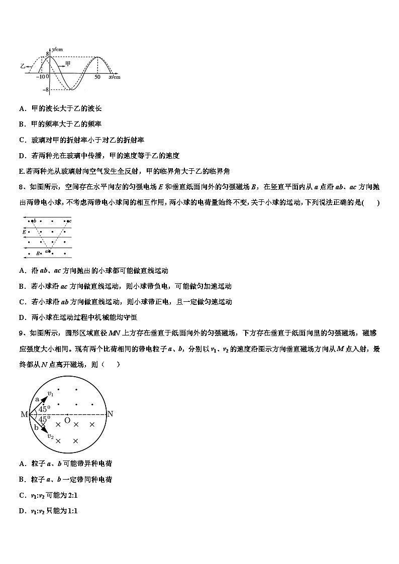 2026届浙江省绍兴市诸暨市高考冲刺物理模拟试题含解析第3页