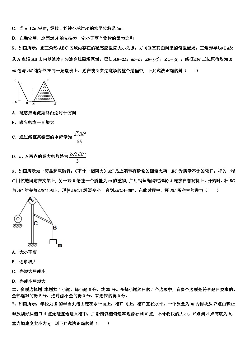 2026届浙江省台州市第一中学高考全国统考预测密卷物理试卷含解析第2页