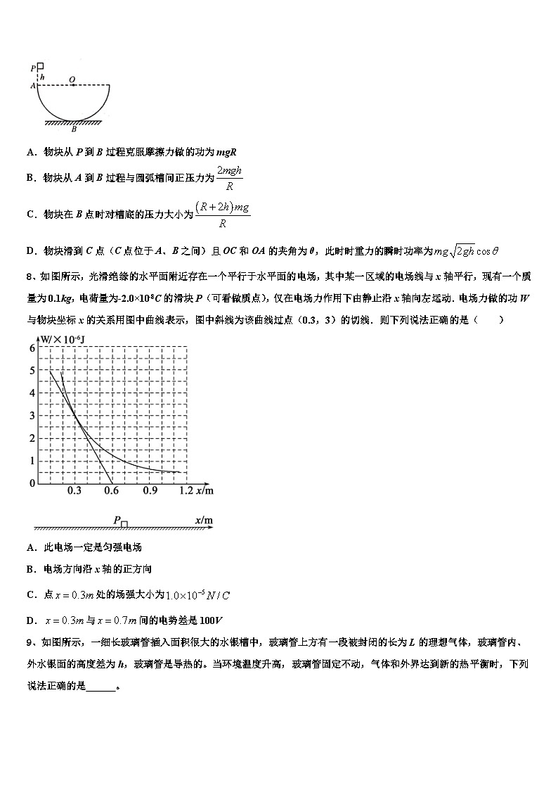 2026届浙江省台州市第一中学高考全国统考预测密卷物理试卷含解析第3页