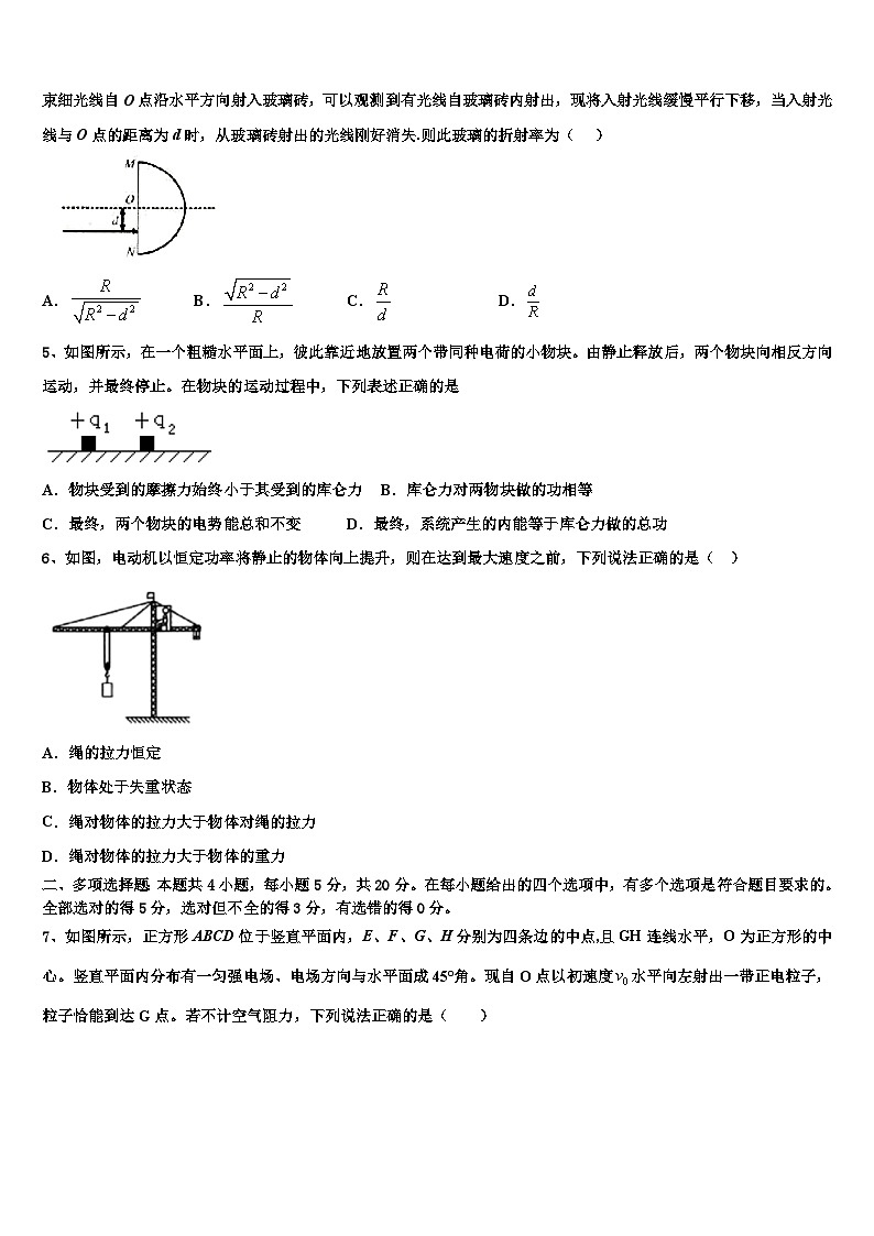 2026届浙江温州市高考冲刺物理模拟试题含解析第2页