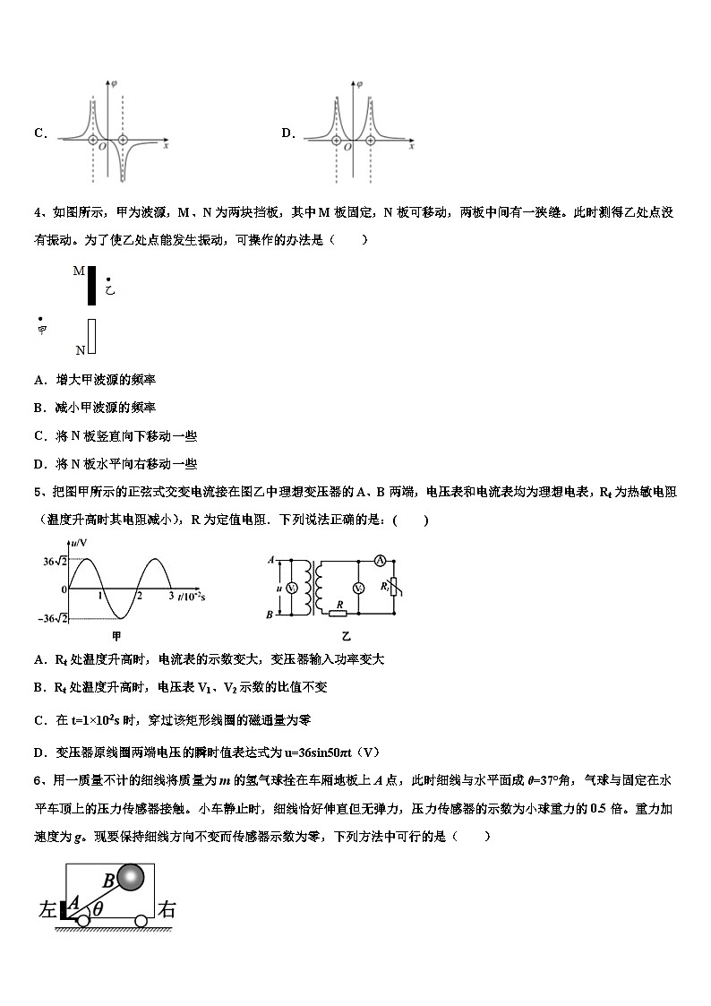 2026届浙江诸暨中学高三下学期第六次检测物理试卷含解析第2页