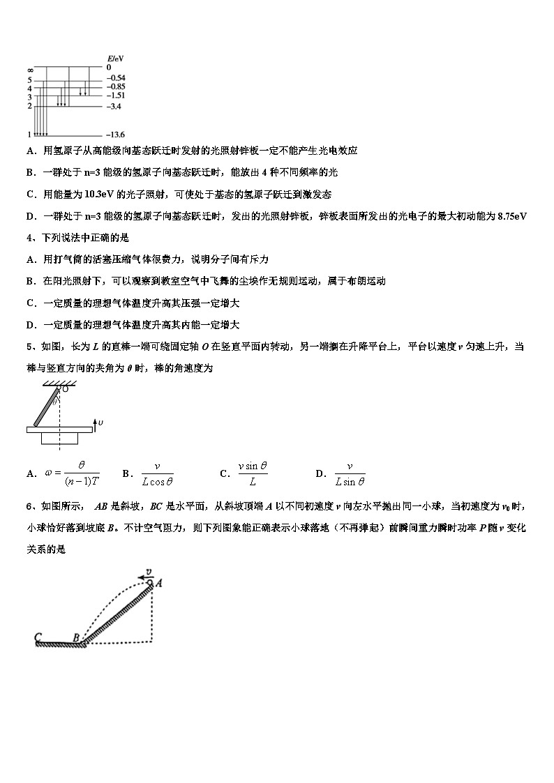 2026届浙江省瑞安市四校高三下学期第六次检测物理试卷含解析第2页