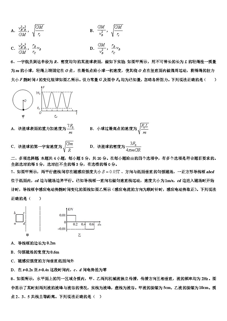2026届浙江省瑞安市四校高三第六次模拟考试物理试卷含解析第3页