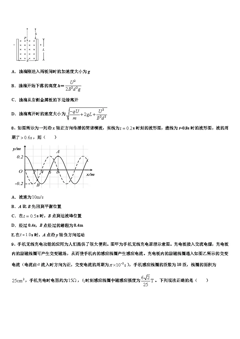 2026届浙江省温州市十校联合体高三下学期联考物理试题含解析第3页