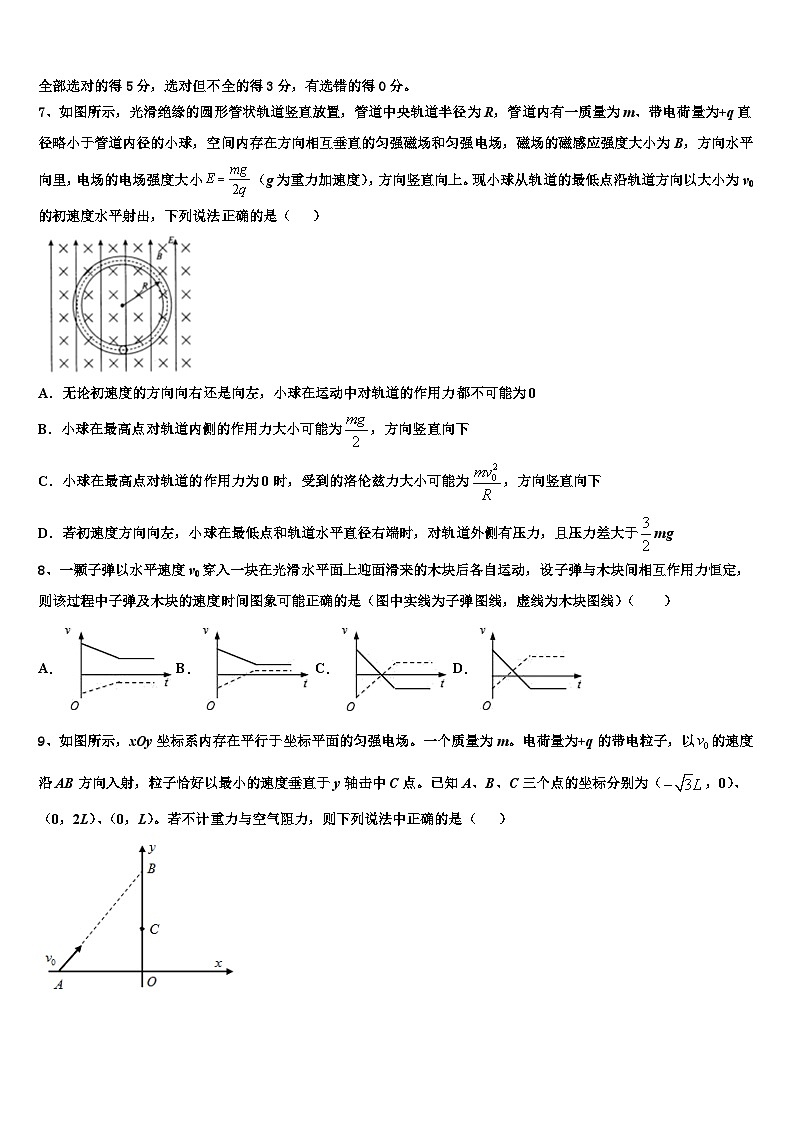 2026届浙江省温州市九校高三适应性调研考试物理试题含解析第3页