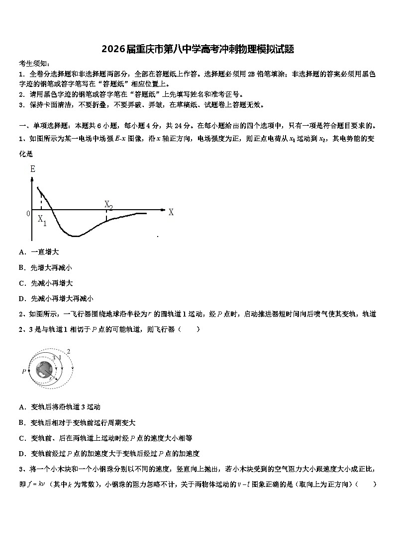 2026届重庆市第八中学高考冲刺物理模拟试题含解析第1页