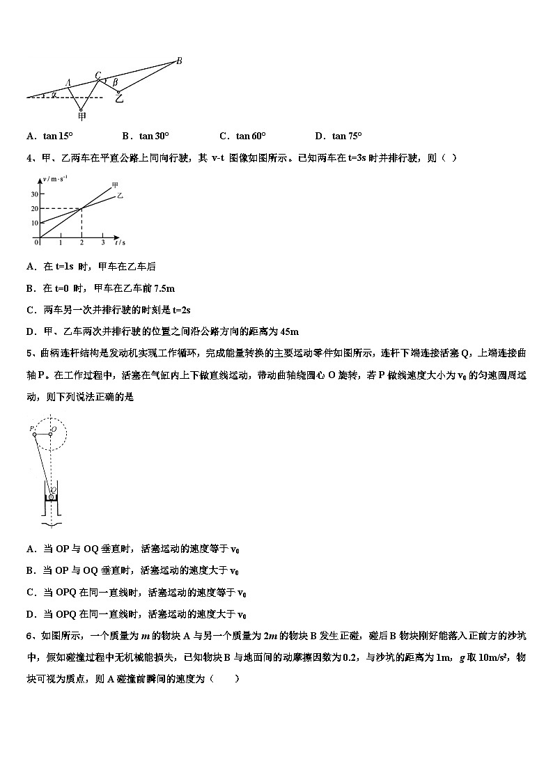 2026届中原名校高考物理一模试卷含解析第2页