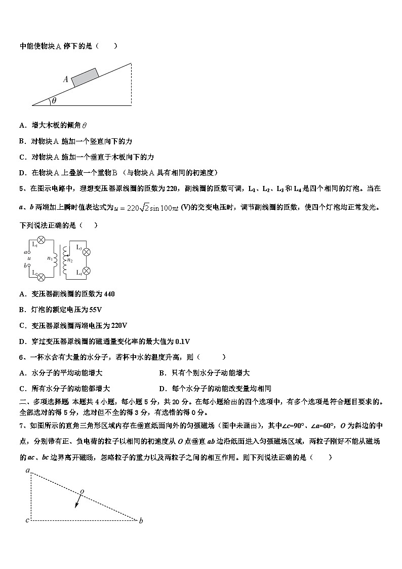 2026届重庆八中高三压轴卷物理试卷含解析第2页