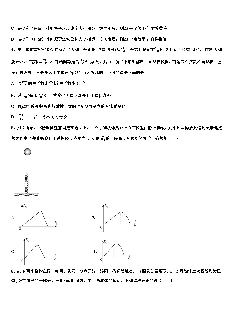 2026届重庆綦江中学高三第四次模拟考试物理试卷含解析第2页