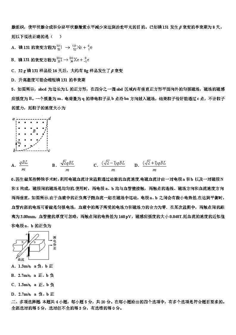 2026届浙江省浙南名校高三最后一模物理试题含解析第2页