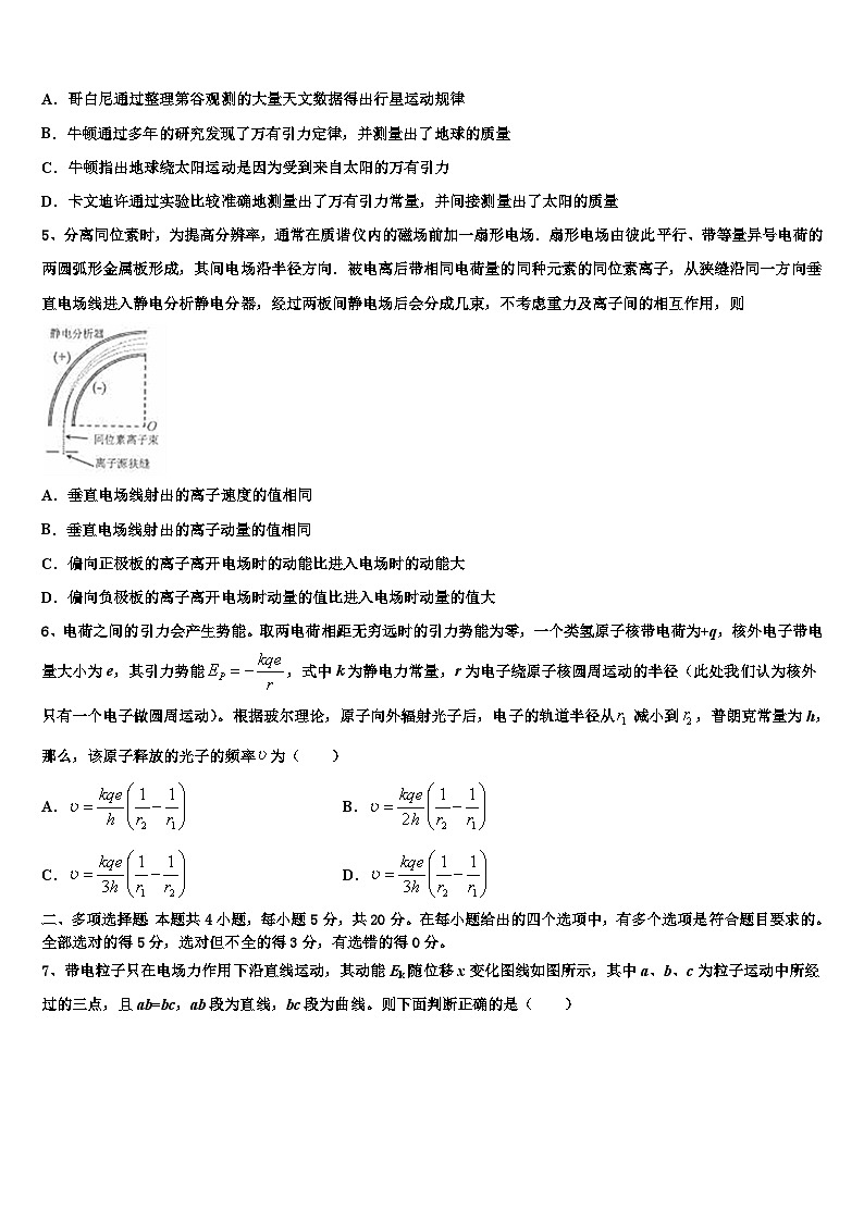 2026届浙江省舟山市高三第一次模拟考试物理试卷含解析第2页
