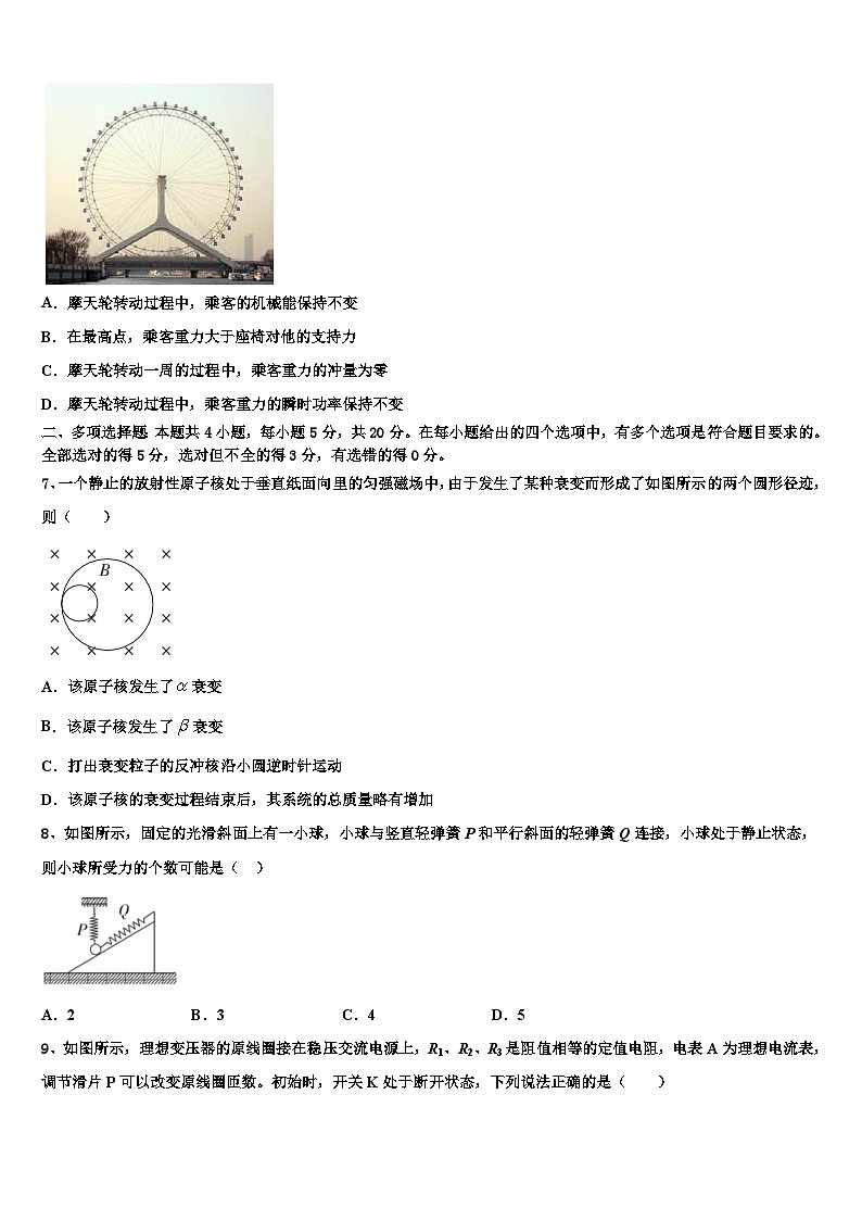 2026届浙江省诸暨市第二高级中学高三冲刺模拟物理试卷含解析第3页