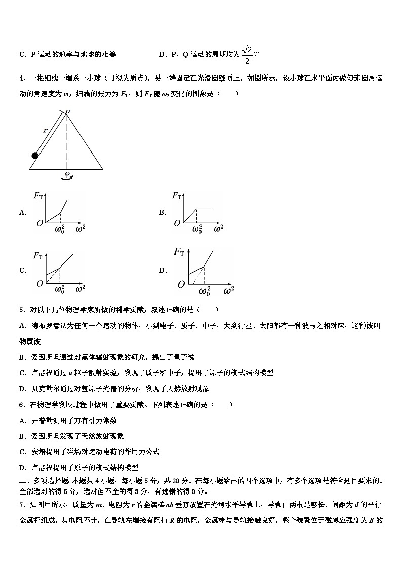 2026届浙江省选考十校联盟高三二诊模拟考试物理试卷含解析第2页