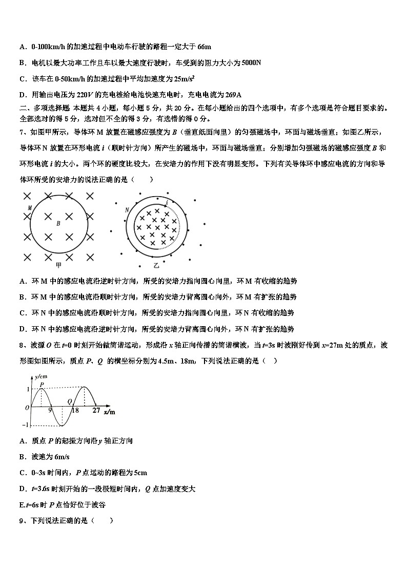 2026届重庆市实验外国语学校高考仿真模拟物理试卷含解析第3页