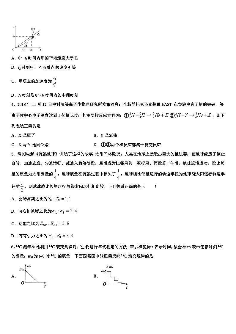 2026届重庆市江津长寿巴县等七校高考仿真卷物理试题含解析第2页