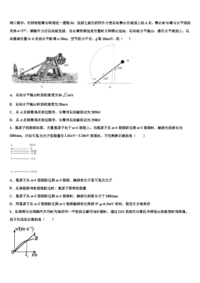 2026届重庆市七校（渝北中学高考仿真卷物理试卷含解析第2页