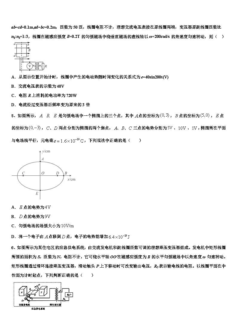 2026届舟山市重点中学高考物理必刷试卷含解析第2页