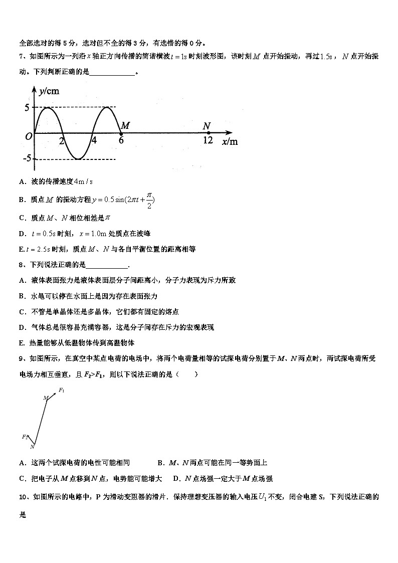 2026届周口市重点中学高考冲刺模拟物理试题含解析第3页