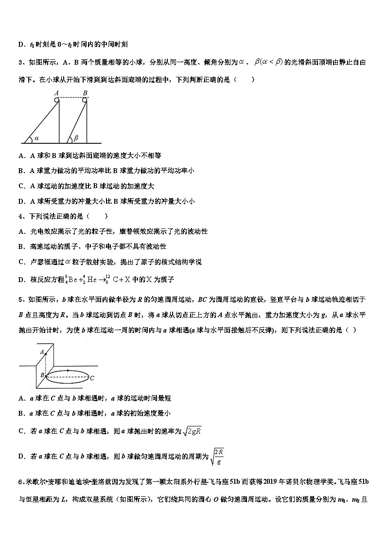 2026届珠海市重点中学高考仿真模拟物理试卷含解析第2页
