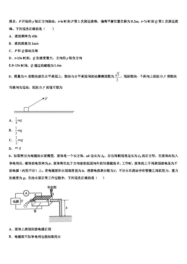 2026届株洲市重点中学高考物理全真模拟密押卷含解析第3页