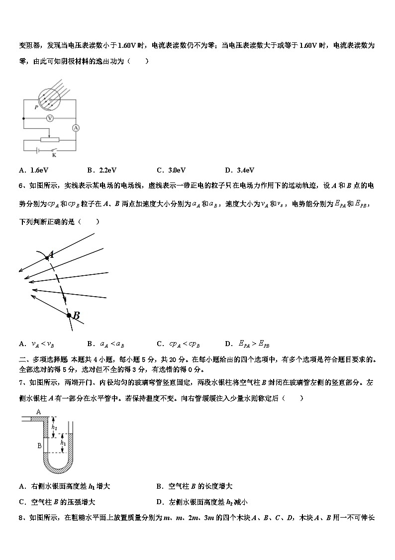 2026届重庆市铜梁县第一中学高考仿真模拟物理试卷含解析第3页