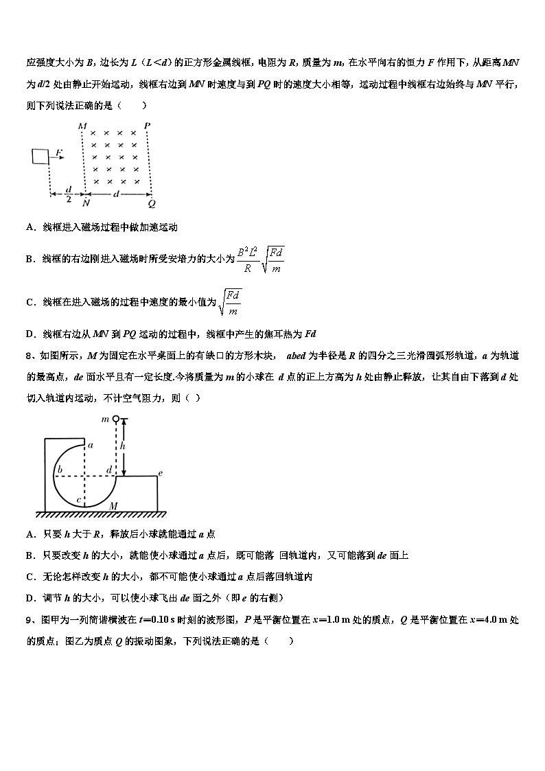 2026届重庆市中山外国语学校高考考前模拟物理试题含解析第3页