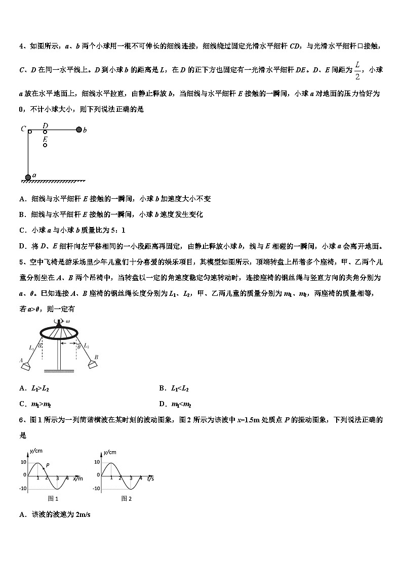 2026届重庆市万州中学高三第五次模拟考试物理试卷含解析第2页